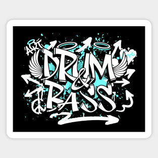 DRUM AND BASS  - Grafitti Steez (Blue/White) Magnet